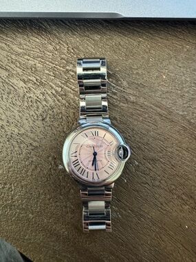 Ballon Bleu Stainless Steel Watch with Pink Dial - 33mm Automatic Movemebt
